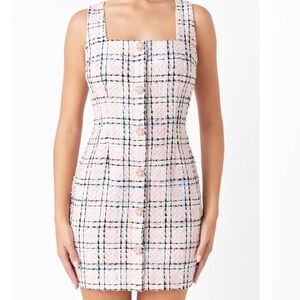 Endless Rose plaid tweed mini dress, size XS